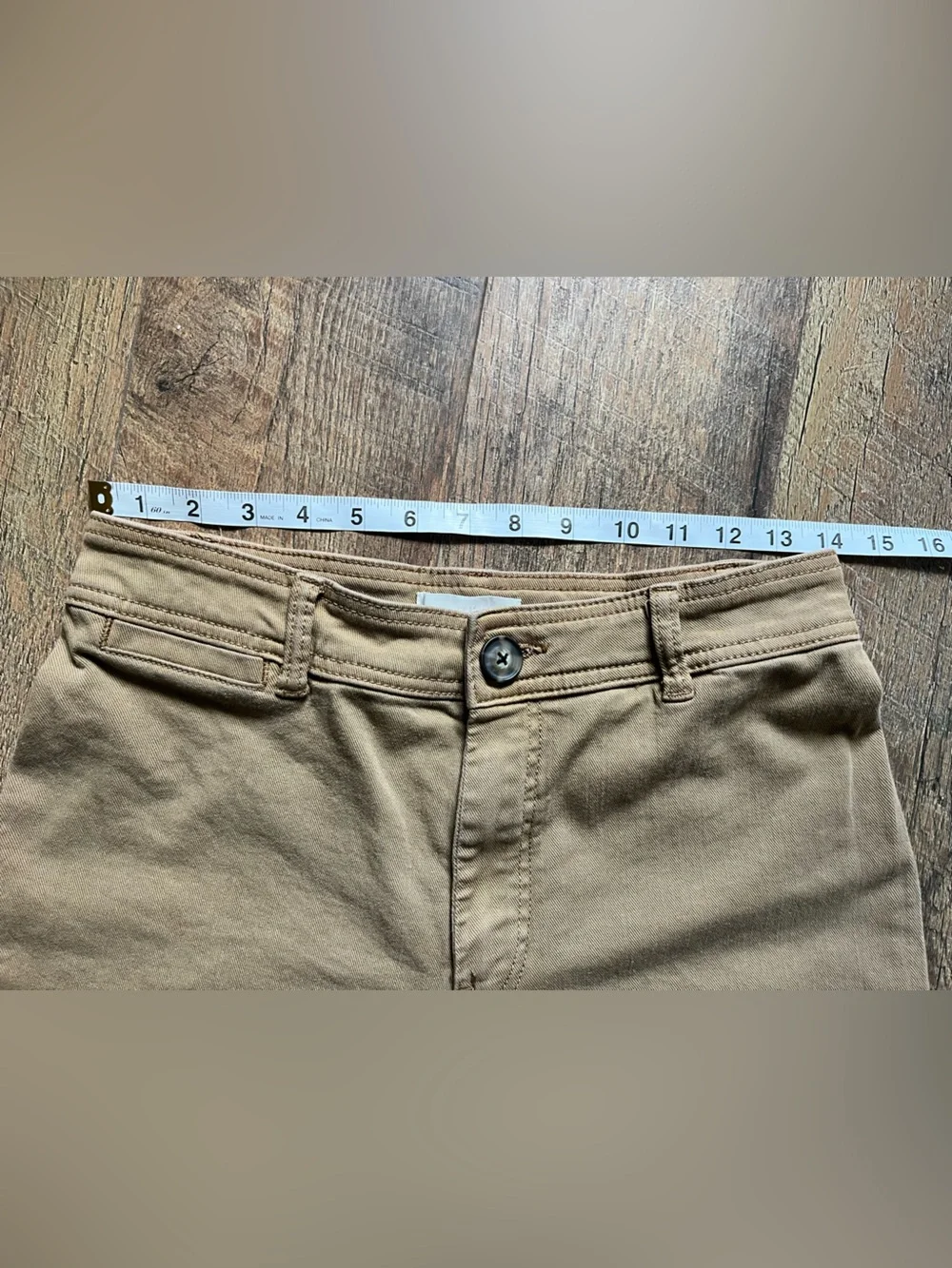 H&M Beige Wide Leg Crop Pants High Rise Utility Trouser Culottes size 8